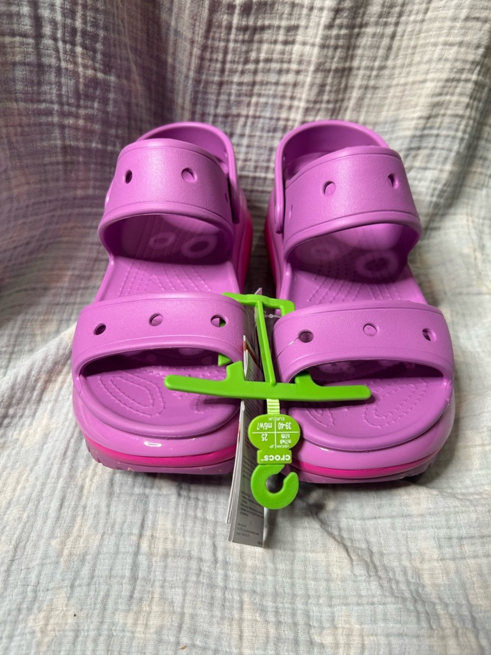 Crocs Classic Mega Crush Sandals Purple Pink Clogs W9 M7 - Picture 5 of 7